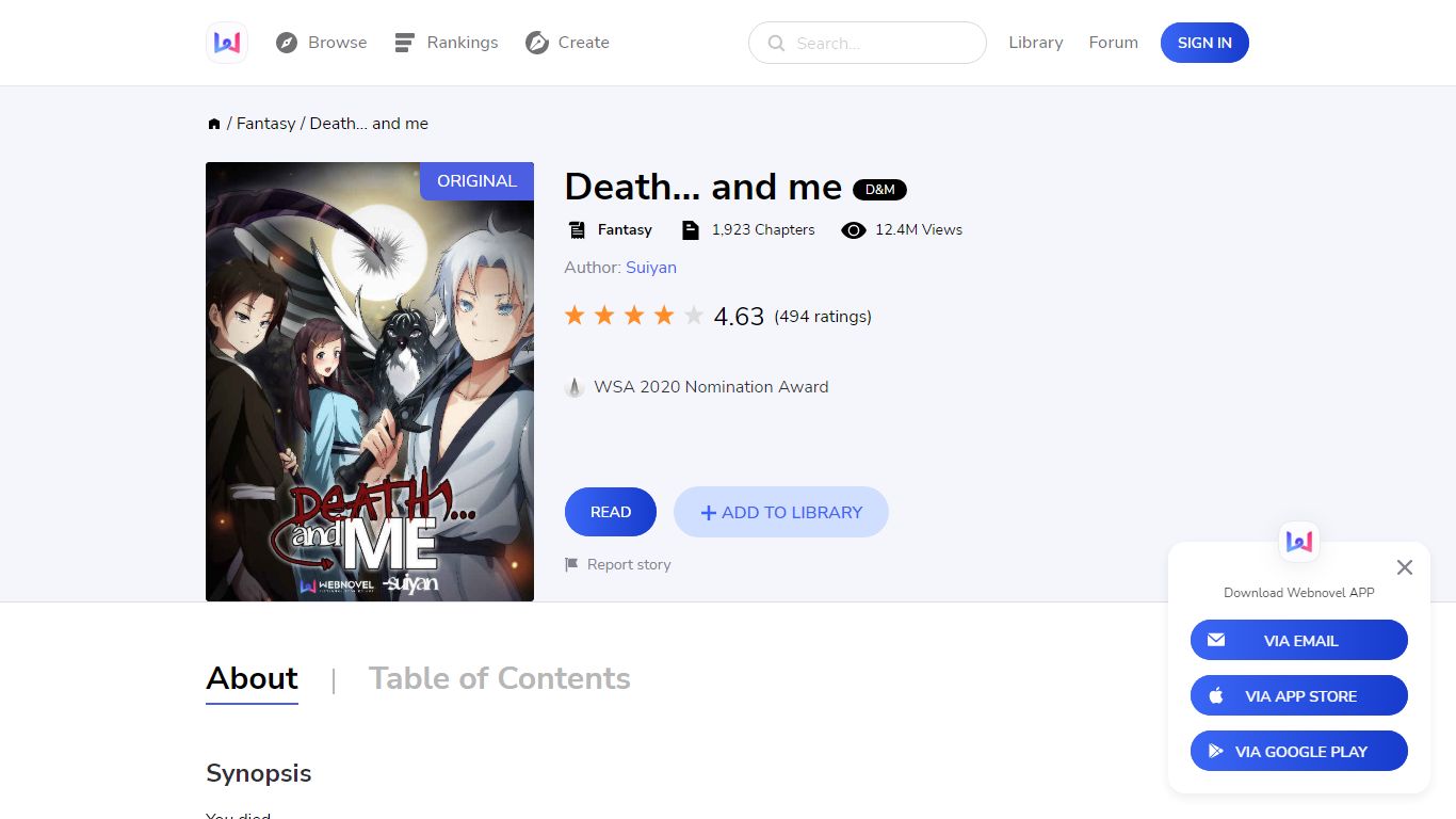 Read Death... And Me - Suiyan - Webnovel