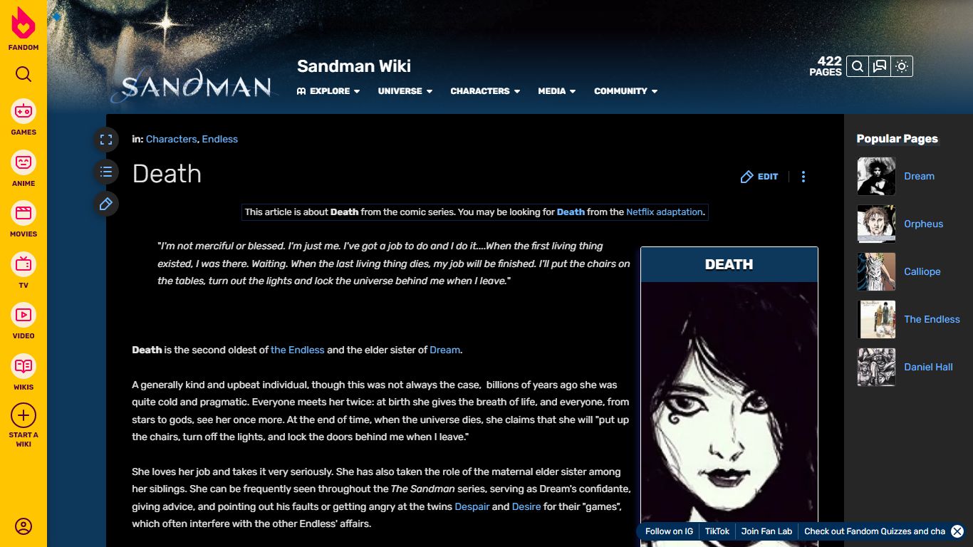 Death | Sandman Wiki | Fandom